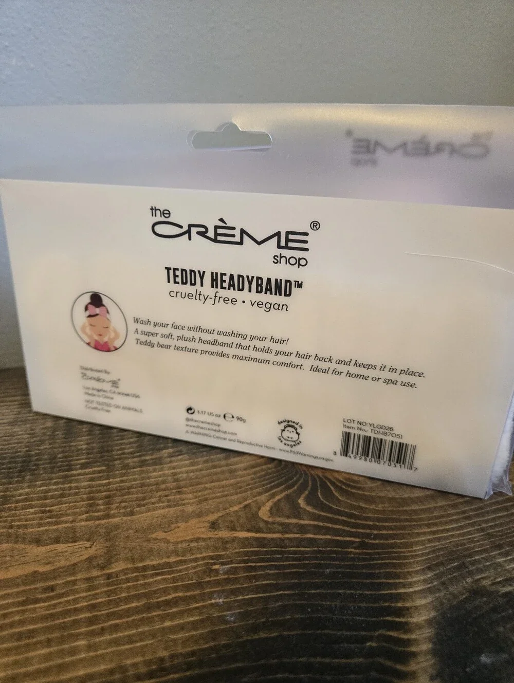The Creme Shop Plushie Spa Teddy Headband - Pink Bow White Headband